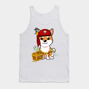 Cute orange dog is a pirate Tank Top